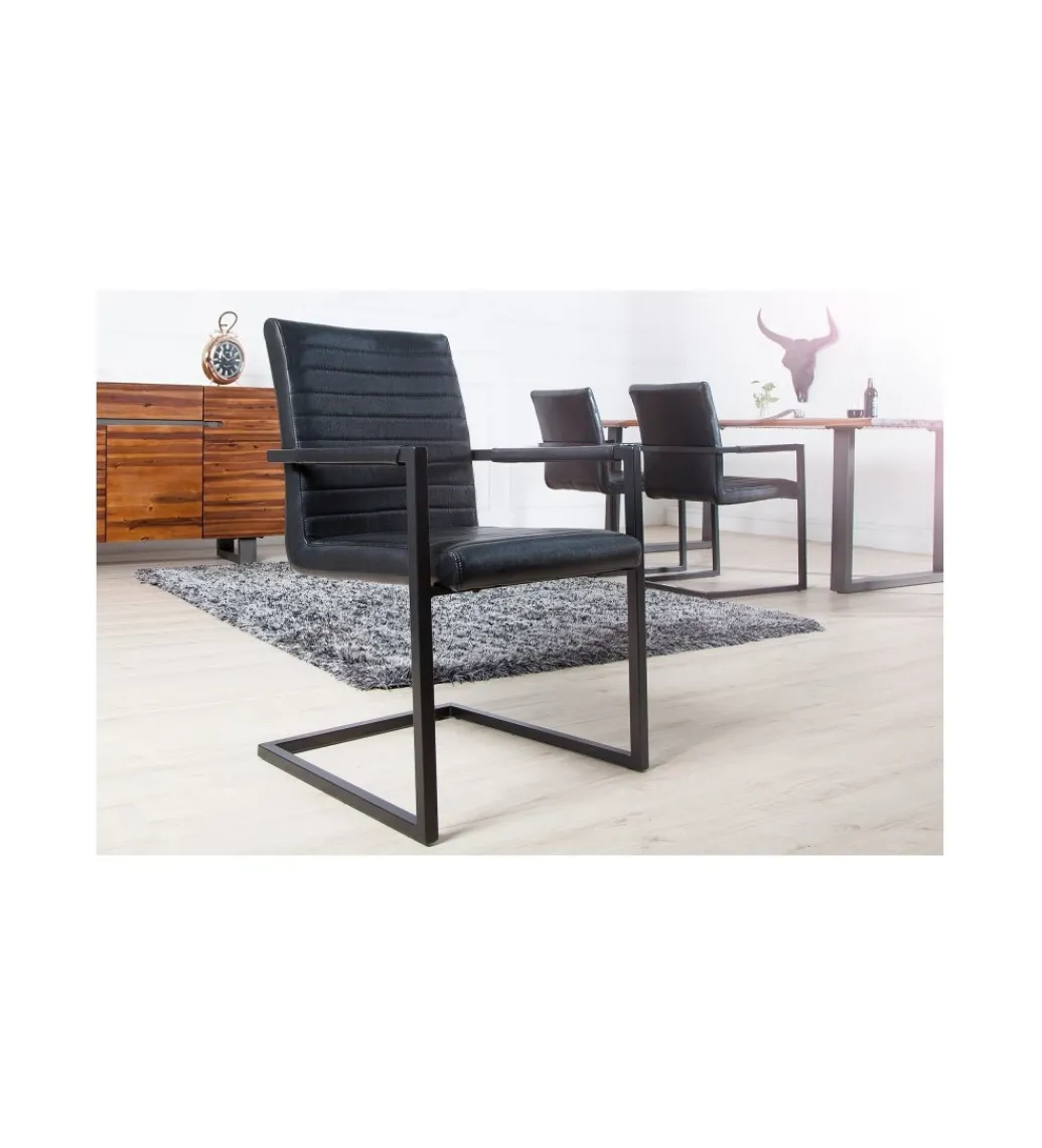 Krzesło LOFT antyczny czarny*Invicta Interior Online