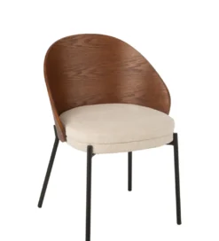 Krzesło LONEPLY 75 cm naturalne ciemno brązowe beżowe*J-Line Best