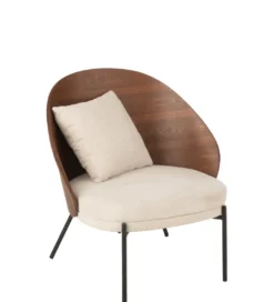 Krzesło LONEPLY 82 cm naturalne ciemno brązowe beżowe*J-Line Clearance