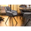 Krzesło Lounger obrotowe 180 stopni szare*Invicta Interior Online