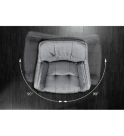 Krzesło Lounger obrotowe 180 stopni szare*Invicta Interior New