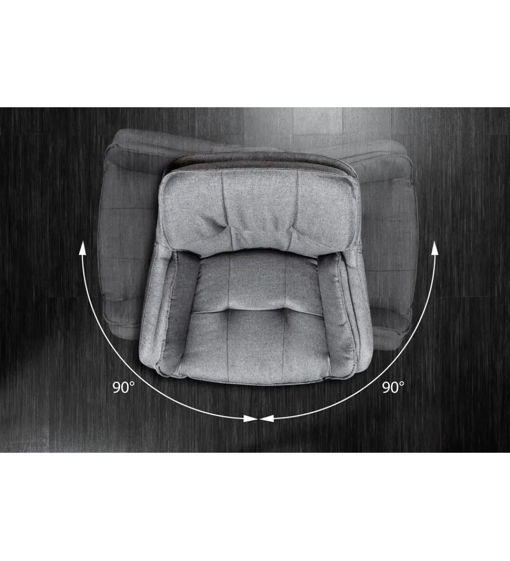 Krzesło Lounger obrotowe 180 stopni szare*Invicta Interior New