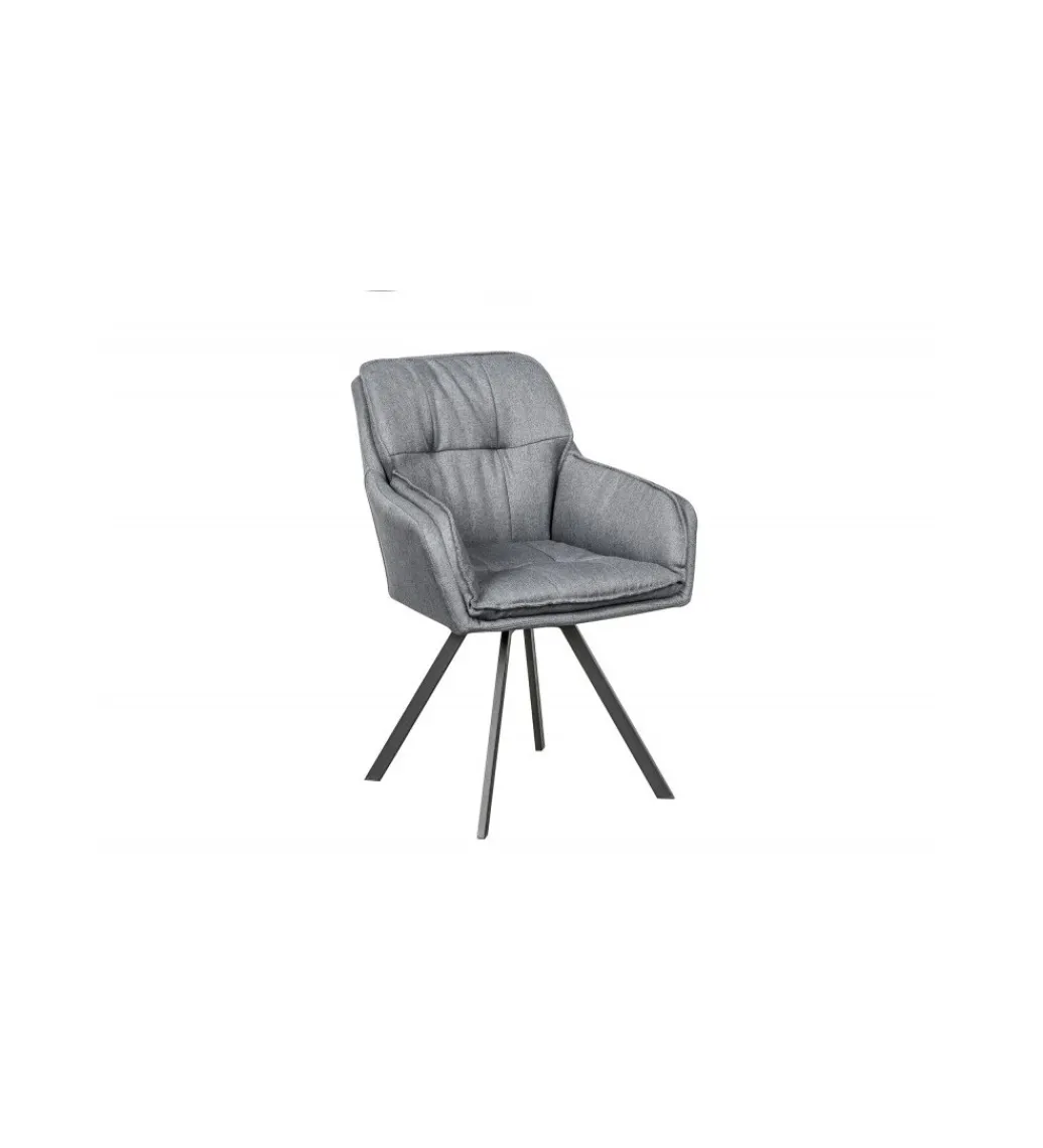 Krzesło Lounger obrotowe 180 stopni szare*Invicta Interior New