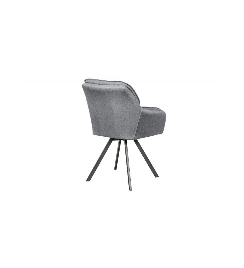 Krzesło Lounger obrotowe 180 stopni szare*Invicta Interior New