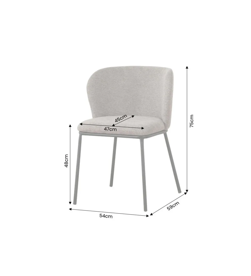 Krzesło LYON 75 cm szaro beżowe*Invicta Interior Hot