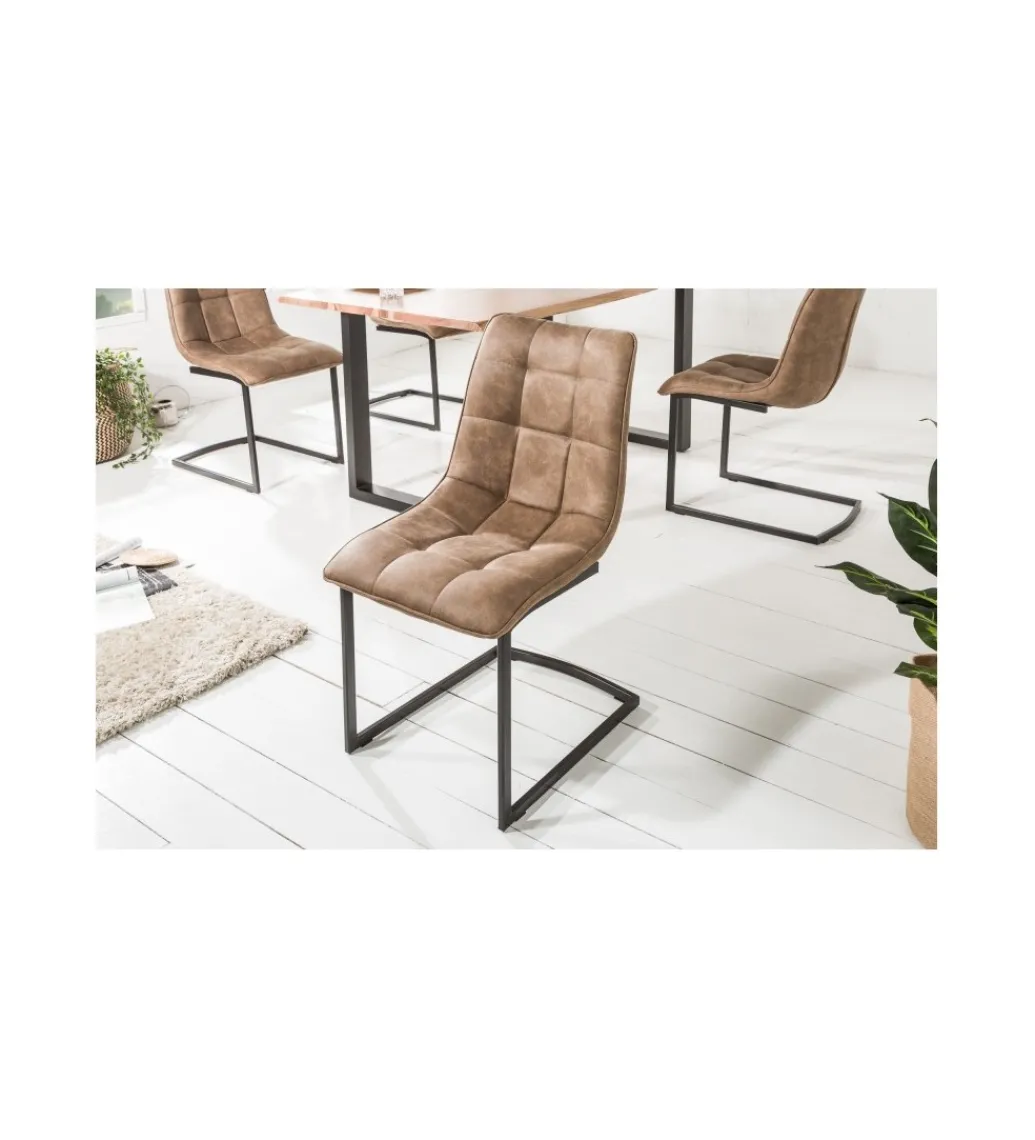 Krzesło MIAMI Jasnobrązowe*Invicta Interior Outlet