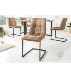 Krzesło MIAMI Jasnobrązowe*Invicta Interior Outlet