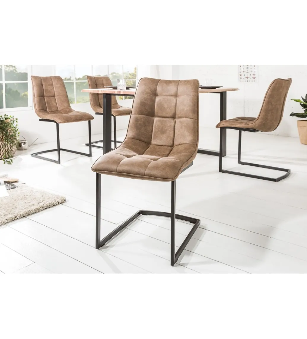 Krzesło MIAMI Jasnobrązowe*Invicta Interior Outlet
