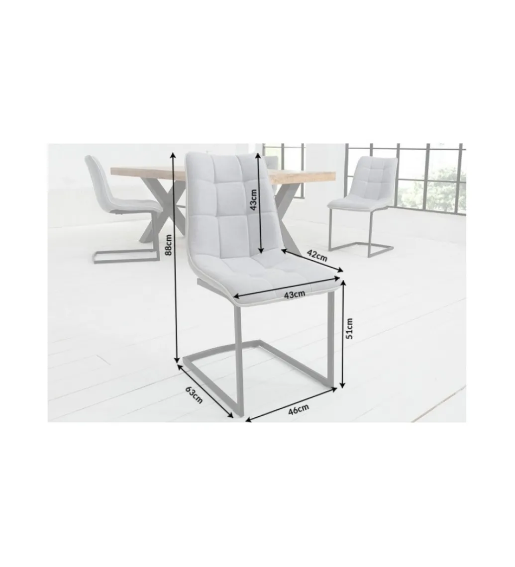 Krzesło MIAMI Jasnoszare*Invicta Interior Discount