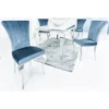 Krzesło Modern Barock III srebrno niebieskie*Invicta Interior Clearance