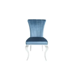 Krzesło Modern Barock III srebrno niebieskie*Invicta Interior Clearance
