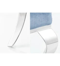 Krzesło Modern Barock III srebrno niebieskie*Invicta Interior Clearance