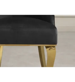 Krzesło MODERN BAROCK welwet czarny złote nogi*Invicta Interior New
