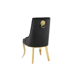 Krzesło MODERN BAROCK welwet czarny złote nogi*Invicta Interior New