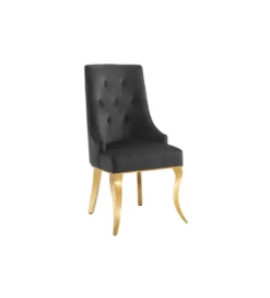 Krzesło MODERN BAROCK welwet czarny złote nogi*Invicta Interior New