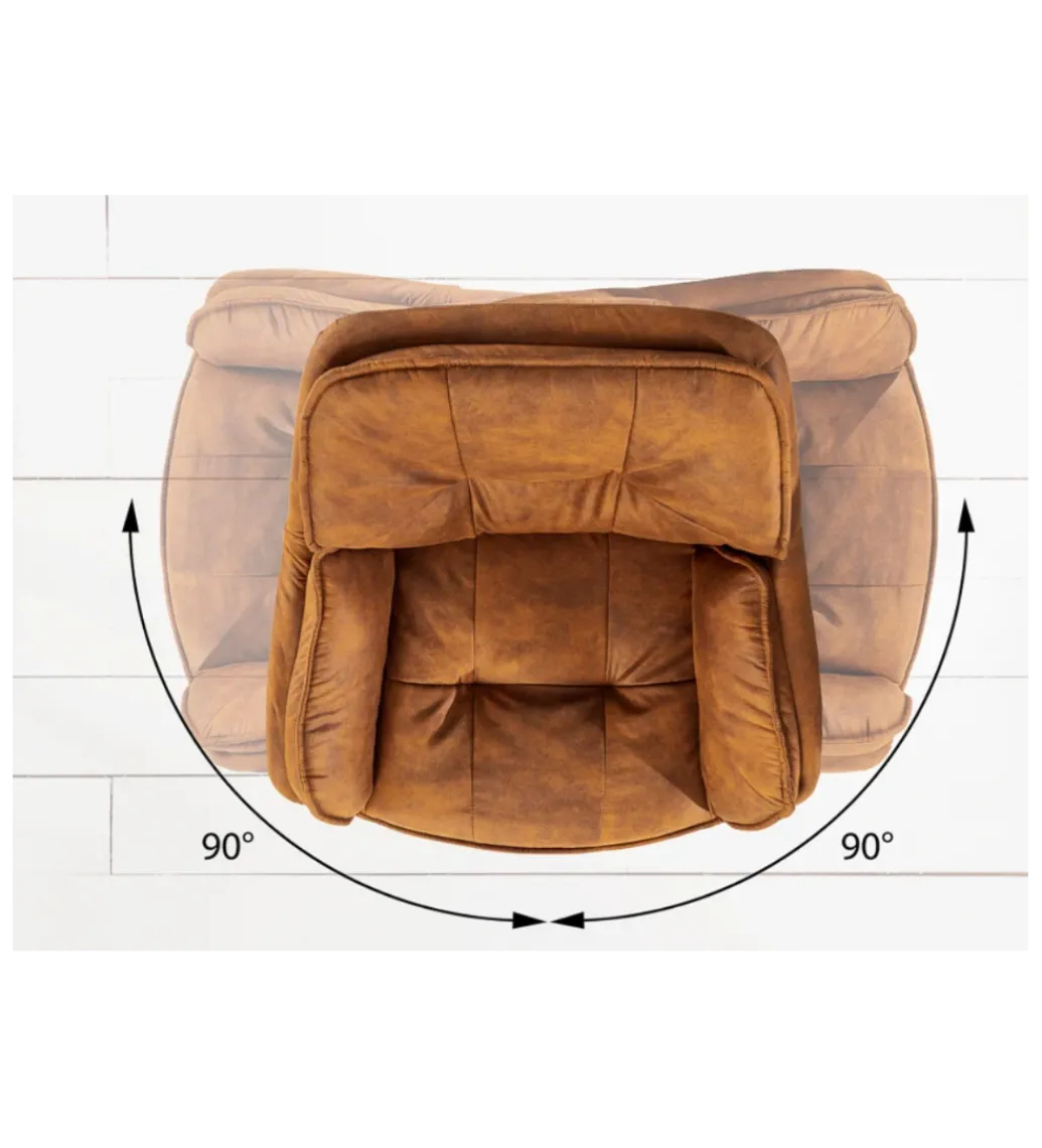 Krzesło Mr Lounger obrotowe 180 stopni jasnobrązowe*Invicta Interior New