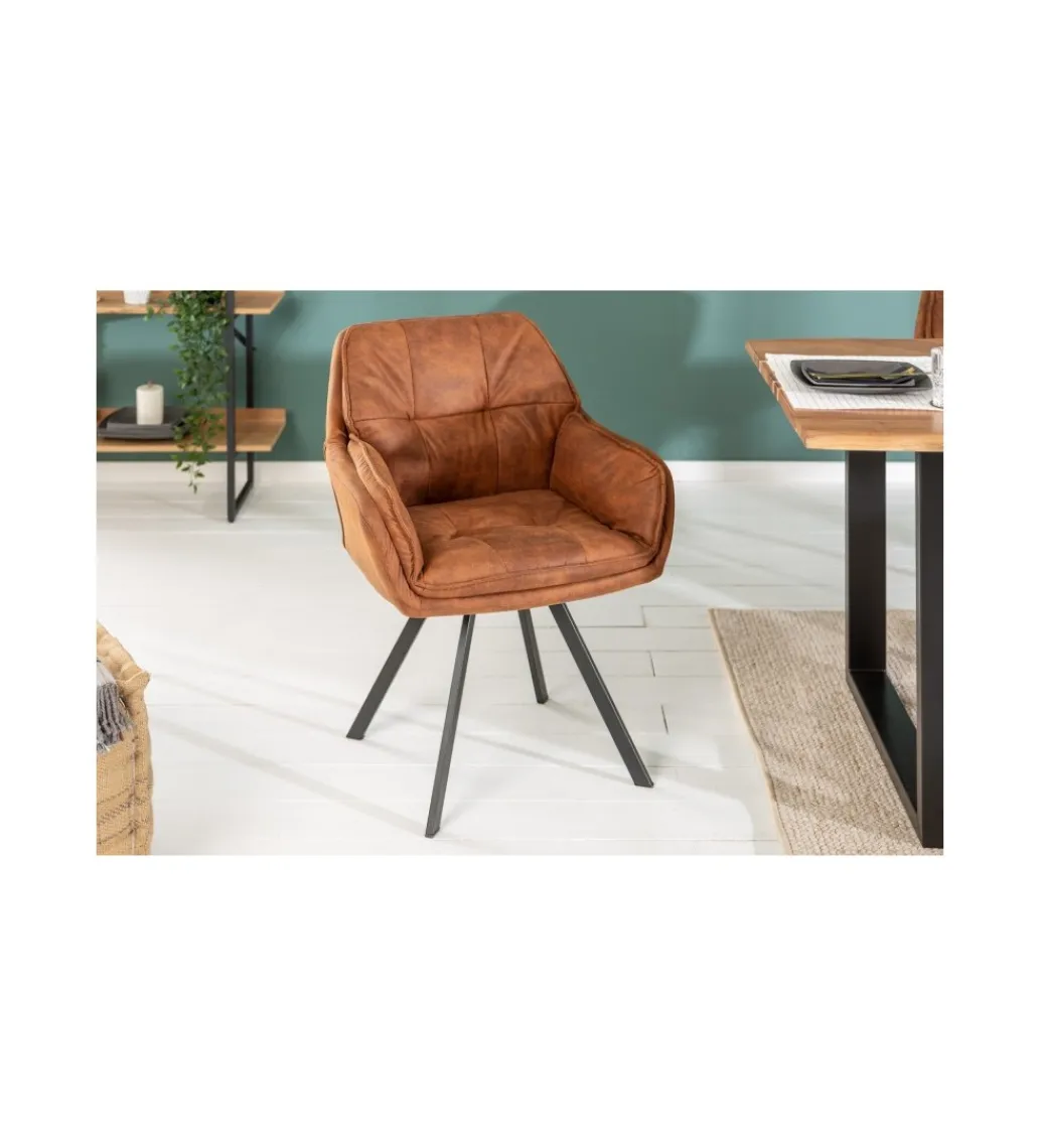Krzesło Mr Lounger obrotowe 180 stopni jasnobrązowe*Invicta Interior New