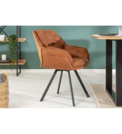 Krzesło Mr Lounger obrotowe 180 stopni jasnobrązowe*Invicta Interior New