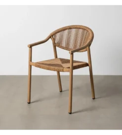 Krzesło NAMILANO 80 cm plecionka w stylu rattan brązowe*Zona-Design Outlet