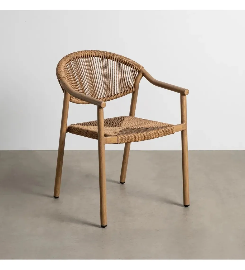 Krzesło NAMILANO 80 cm plecionka w stylu rattan brązowe*Zona-Design Outlet