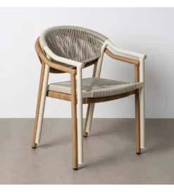 Krzesło NAMILANO 80 cm plecionka w stylu rattan białe*Zona-Design Discount