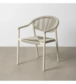 Krzesło NAMILANO 80 cm plecionka w stylu rattan białe*Zona-Design Discount