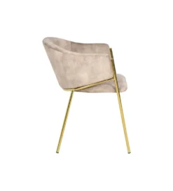 Krzesło NOBLESSE welwet beige złote nogi*Invicta Interior Best