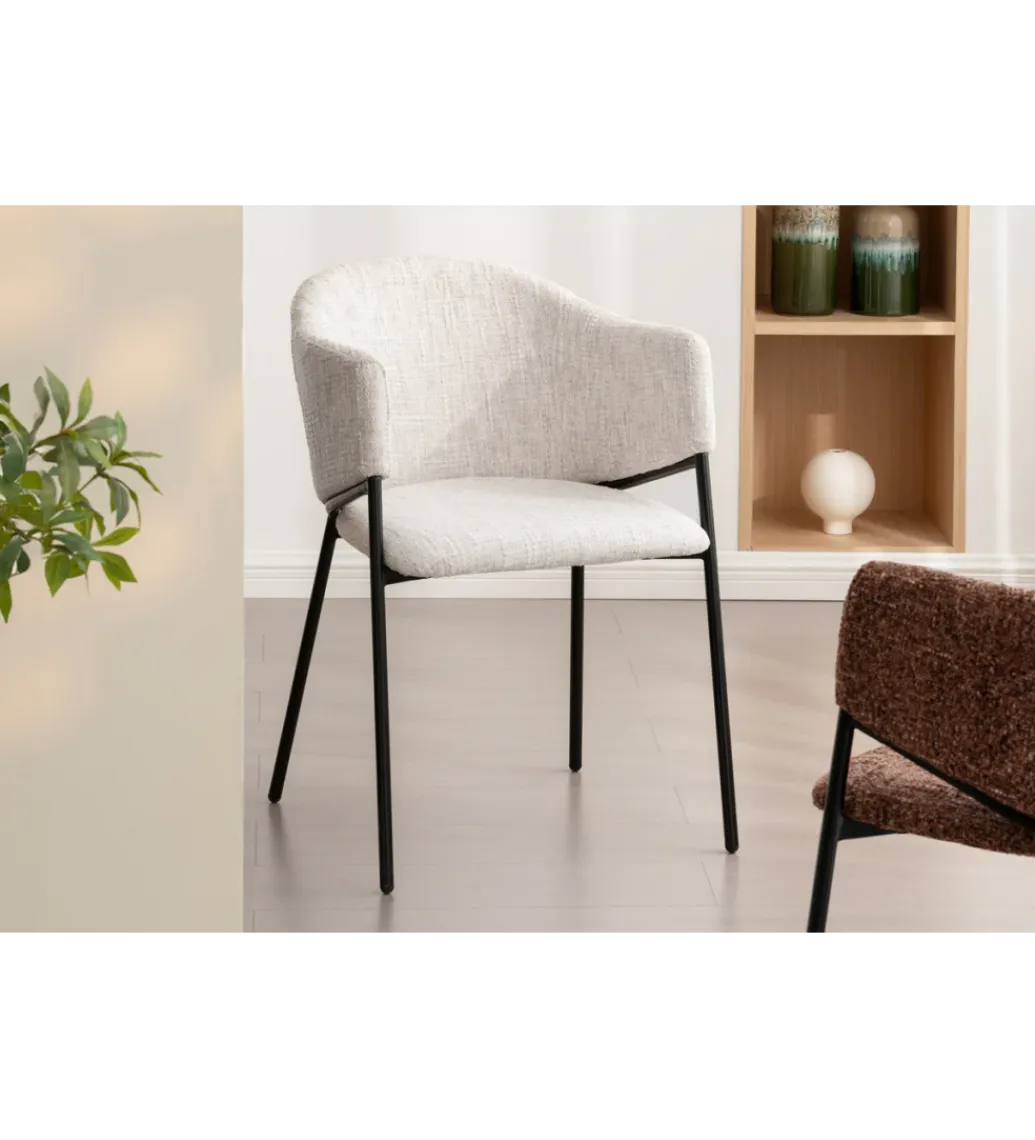 Krzesło NOBLESSE welwet beige czarne nogi*Invicta Interior - przedsprzedaż Clearance