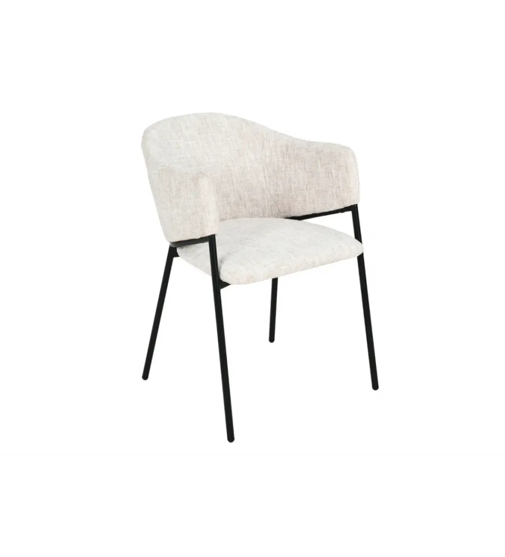 Krzesło NOBLESSE welwet beige czarne nogi*Invicta Interior - przedsprzedaż Clearance