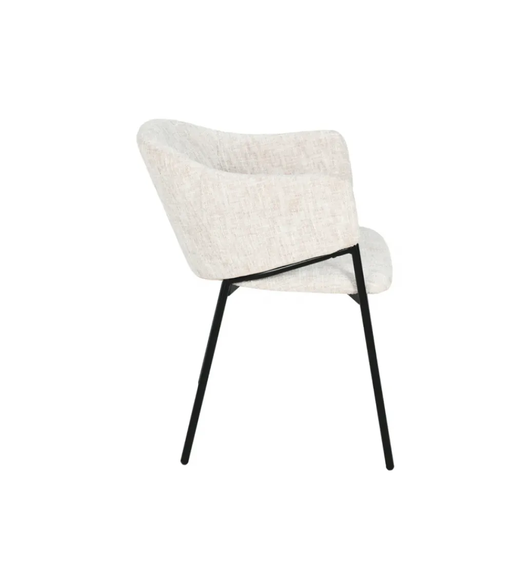 Krzesło NOBLESSE welwet beige czarne nogi*Invicta Interior - przedsprzedaż Clearance