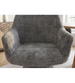 Krzesło obrotowe AMBIENTO 79 cm 180 stopni chenille szare*Invicta Interior - przedsprzedaż Online