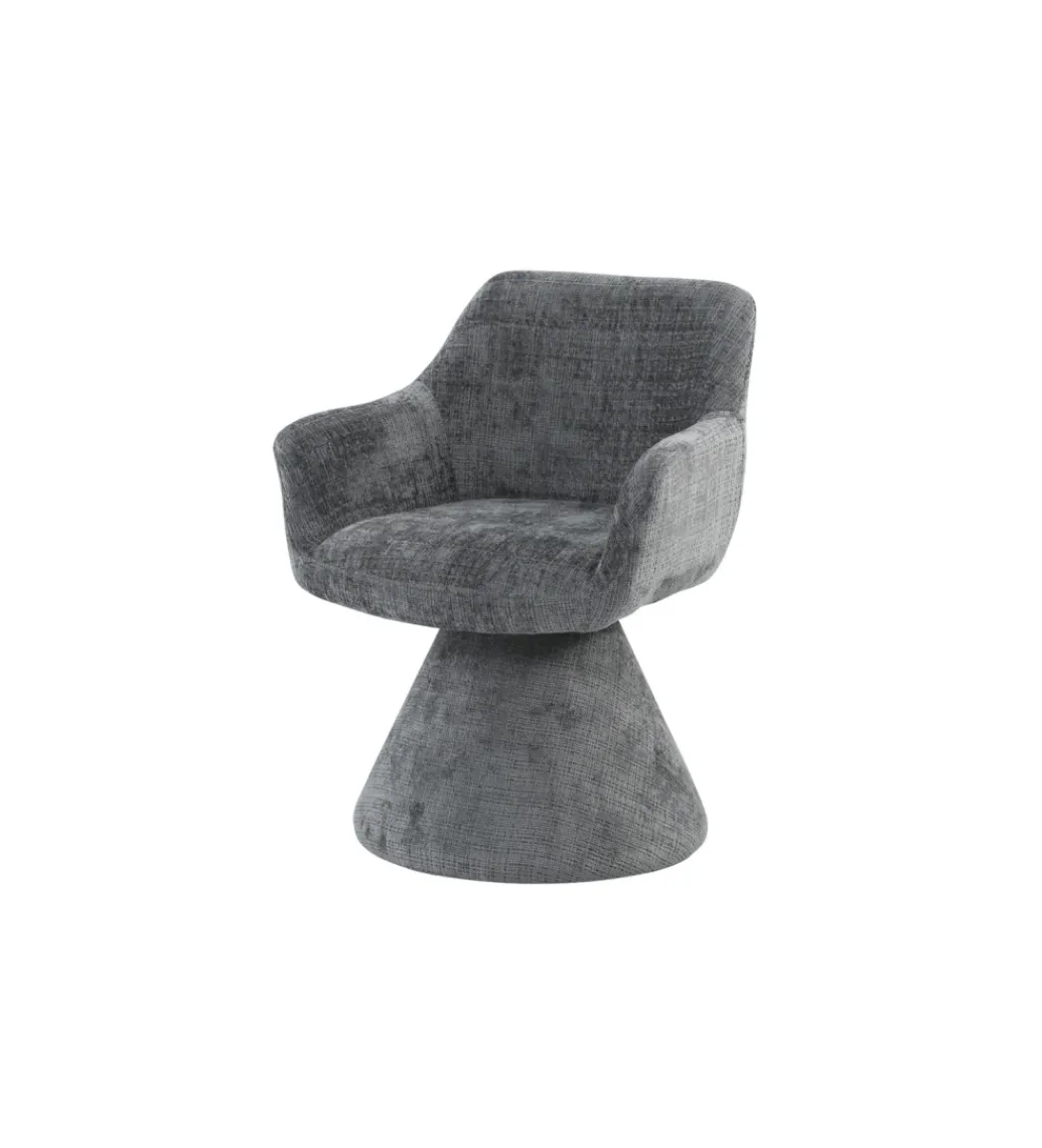 Krzesło obrotowe AMBIENTO 79 cm 180 stopni chenille szare*Invicta Interior - przedsprzedaż Online