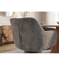 Krzesło obrotowe AMBIENTO 79 cm 180 stopni chenille szare*Invicta Interior - przedsprzedaż Online