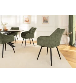 Krzesło obrotowe AVIGNON chenille zielone czarne nogi*Invicta Interior - przedsprzedaż Sale