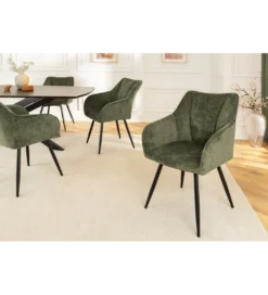 Krzesło obrotowe AVIGNON chenille zielone czarne nogi*Invicta Interior - przedsprzedaż Sale