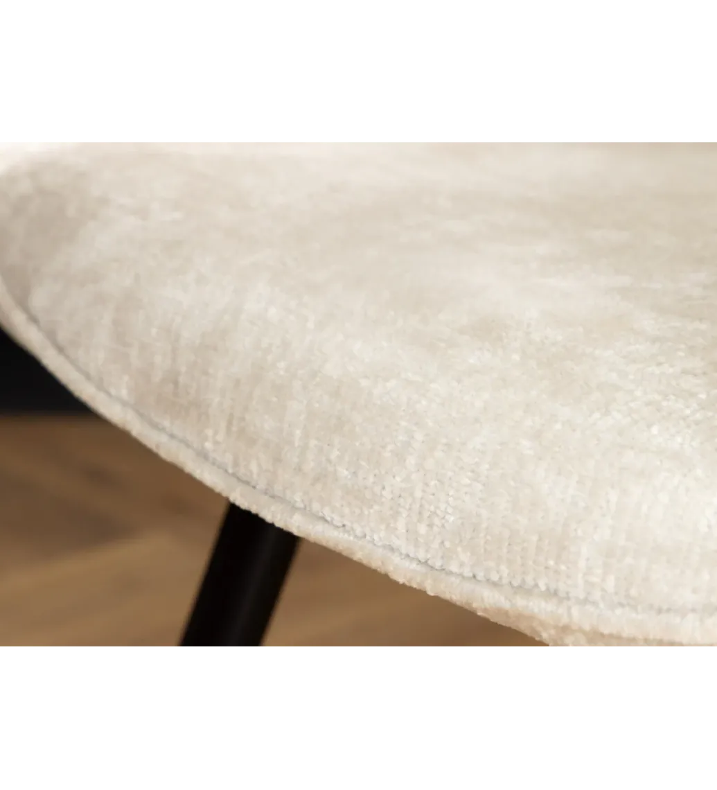 Krzesło obrotowe AVIGNON chenille beige czarne nogi*Invicta Interior Online