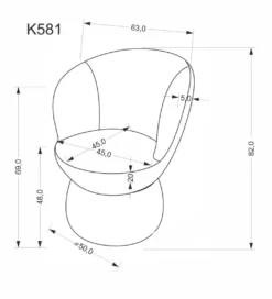 Krzesło obrotowe K581 82 cm beżowe*Halmar Clearance