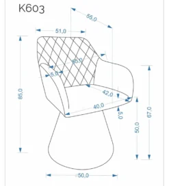 Krzesło obrotowe K603 85 cm popielate*Halmar New