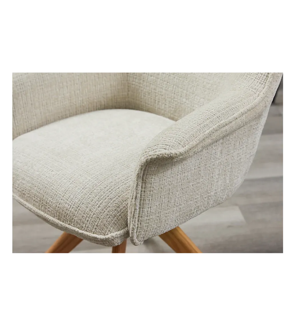 Krzesło obrotowe LE GRAND chenille beige*Invicta Interior Sale