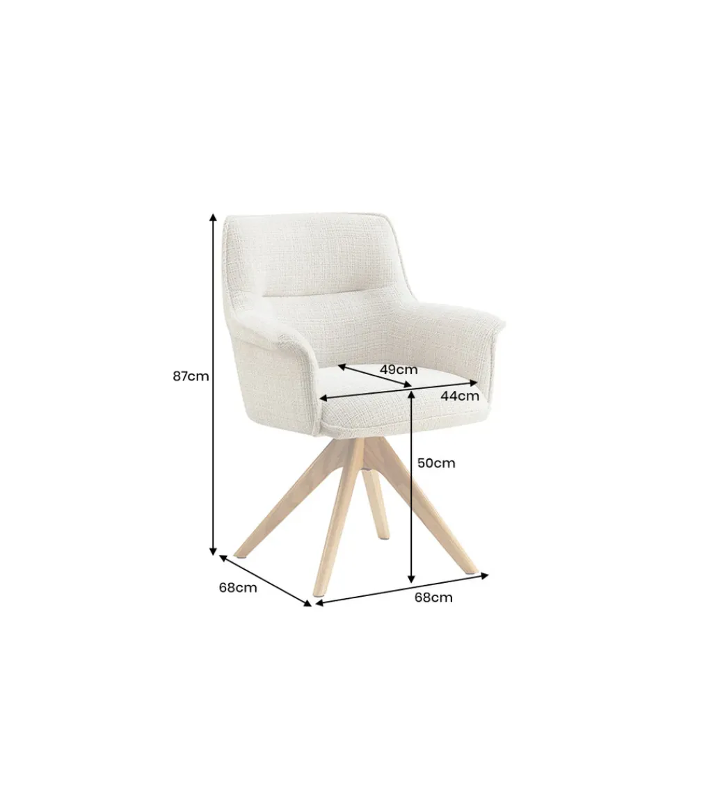 Krzesło obrotowe LE GRAND chenille beige*Invicta Interior Sale