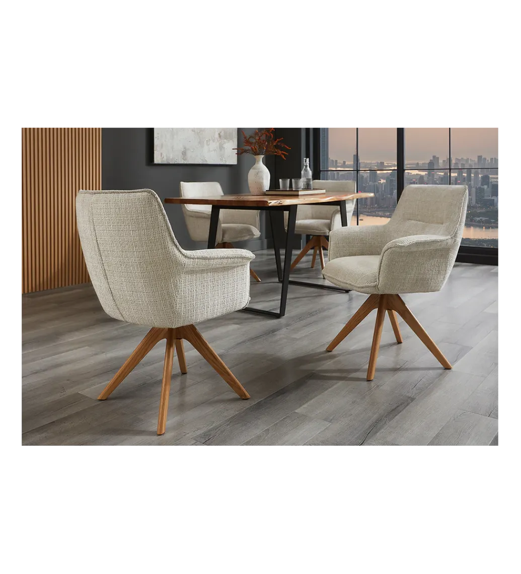 Krzesło obrotowe LE GRAND chenille beige*Invicta Interior Sale