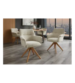 Krzesło obrotowe LE GRAND chenille beige*Invicta Interior Sale