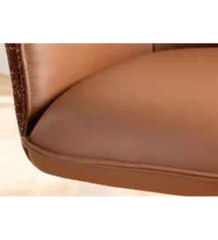 Krzesło obrotowe LE GRAND tapicerowany brązowy skórzany*Invicta Interior Discount