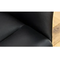 Krzesło obrotowe PAPILL czarne skóra*Invicta Interior