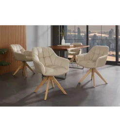 Krzesło obrotowe PAPILLON 83 cm 180 stopni beżowe*Invicta Interior Outlet