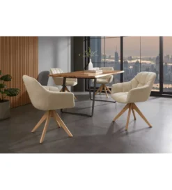 Krzesło obrotowe PAPILLON 83 cm 180 stopni beżowe*Invicta Interior Outlet