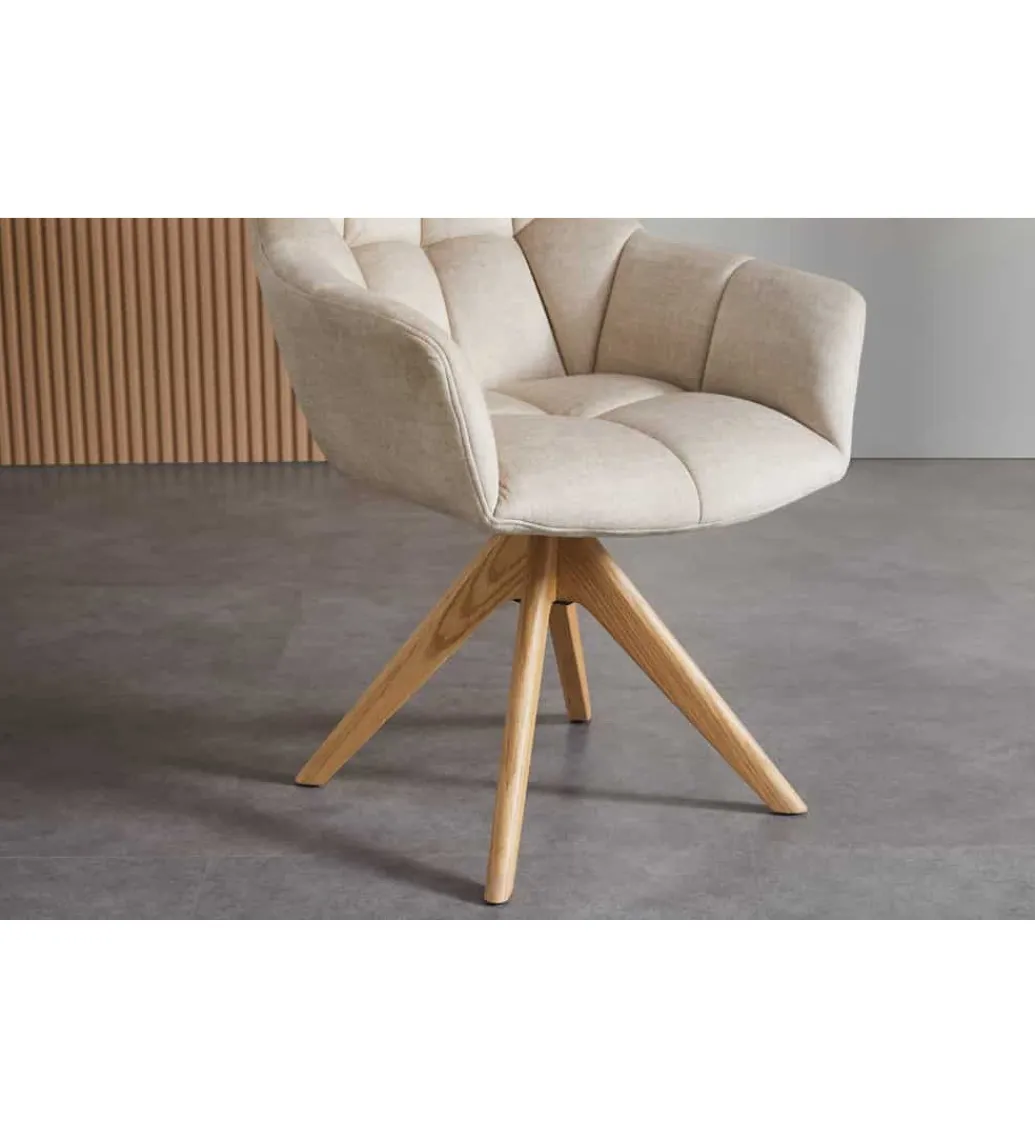 Krzesło obrotowe PAPILLON 83 cm 180 stopni beżowe*Invicta Interior Outlet