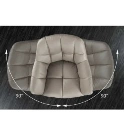 Krzesło obrotowe PAPILLON 83 cm 180 stopni skórzany taupe*Invicta Interior