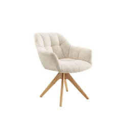 Krzesło obrotowe PAPILLON 83 cm 180 stopni chenille champagne beige*Invicta Interior - przedsprzedaż Clearance