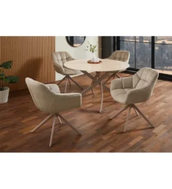 Krzesło obrotowe PAPILLON 83 cm 180 stopni beżowe szare*Invicta Interior Sale